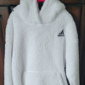 Youth Girl's Adidas Sherpa Pullover Hoodie. Size XL or 16